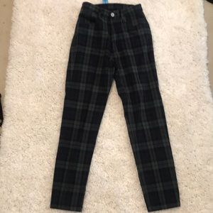 Brandy Melville green and plaid pants